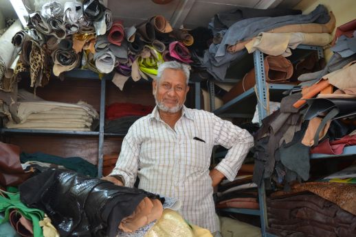 A leather shop in the main lane.