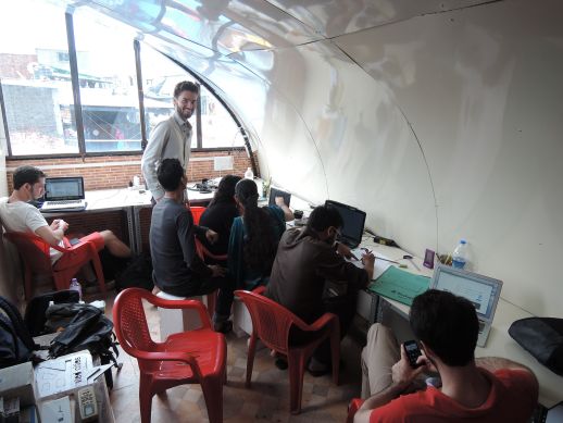 The office in use. It withstood a strong monsoon!