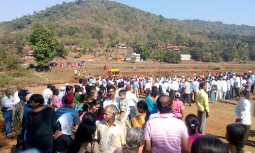 Huge festivals like this one, celebrating Holi, held in Somgiri village, are populated with thousands of Mumbai residents every year.