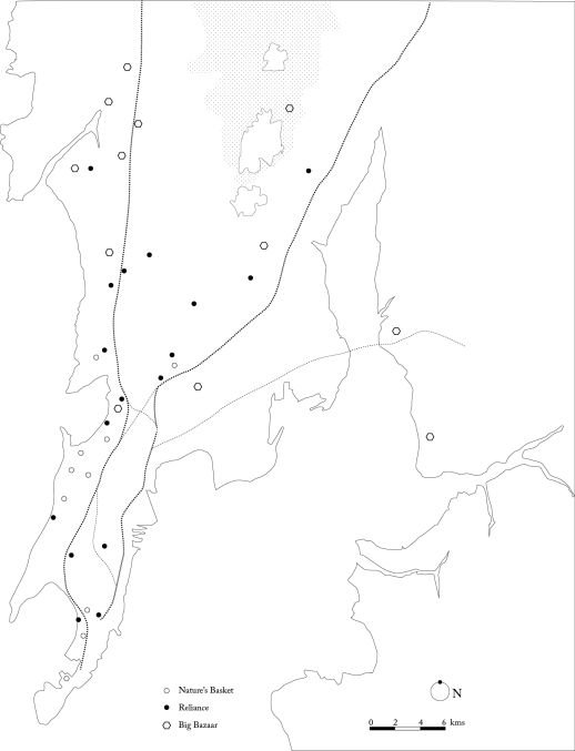 Locations of supermarkets in Mumbai