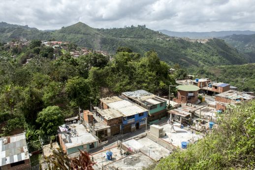 The barrios nestled in the hills surrounding Caracas