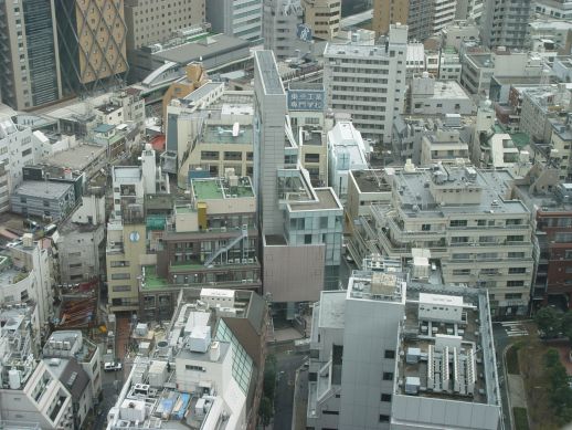 Mess in More in Shibuya, Tokyo (can you spot the plane on a rooftop?)