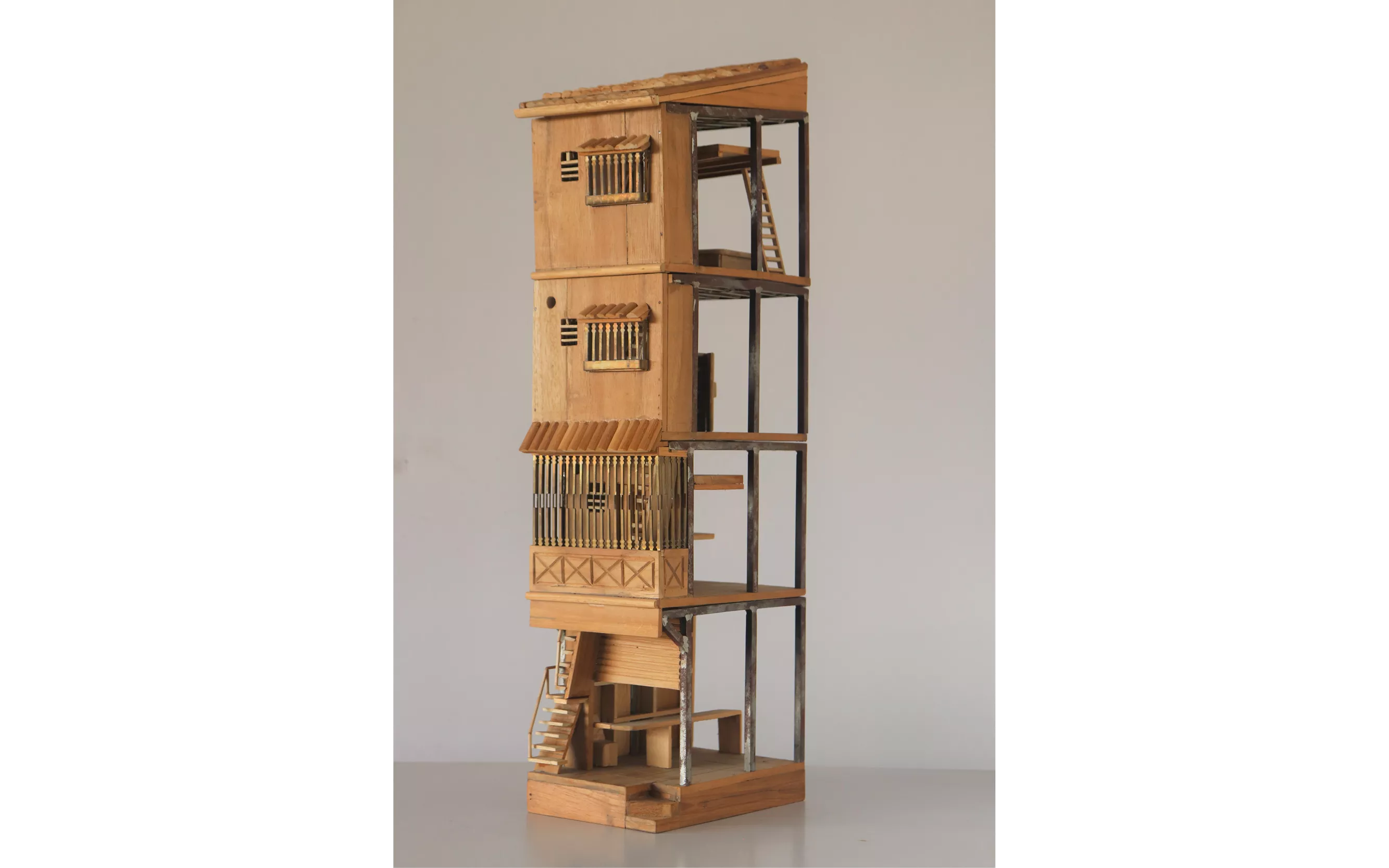 Model of Agsar Ali's house | Material: Mild steel and Wood | Designer: Giriraj Sherkhan | Artisans: Manoj Vishwakarma, Sarfaraz, Kishore Rokhde